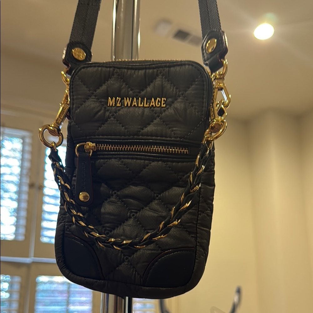 MZ Wallace Black Quilted Crossbody Bag